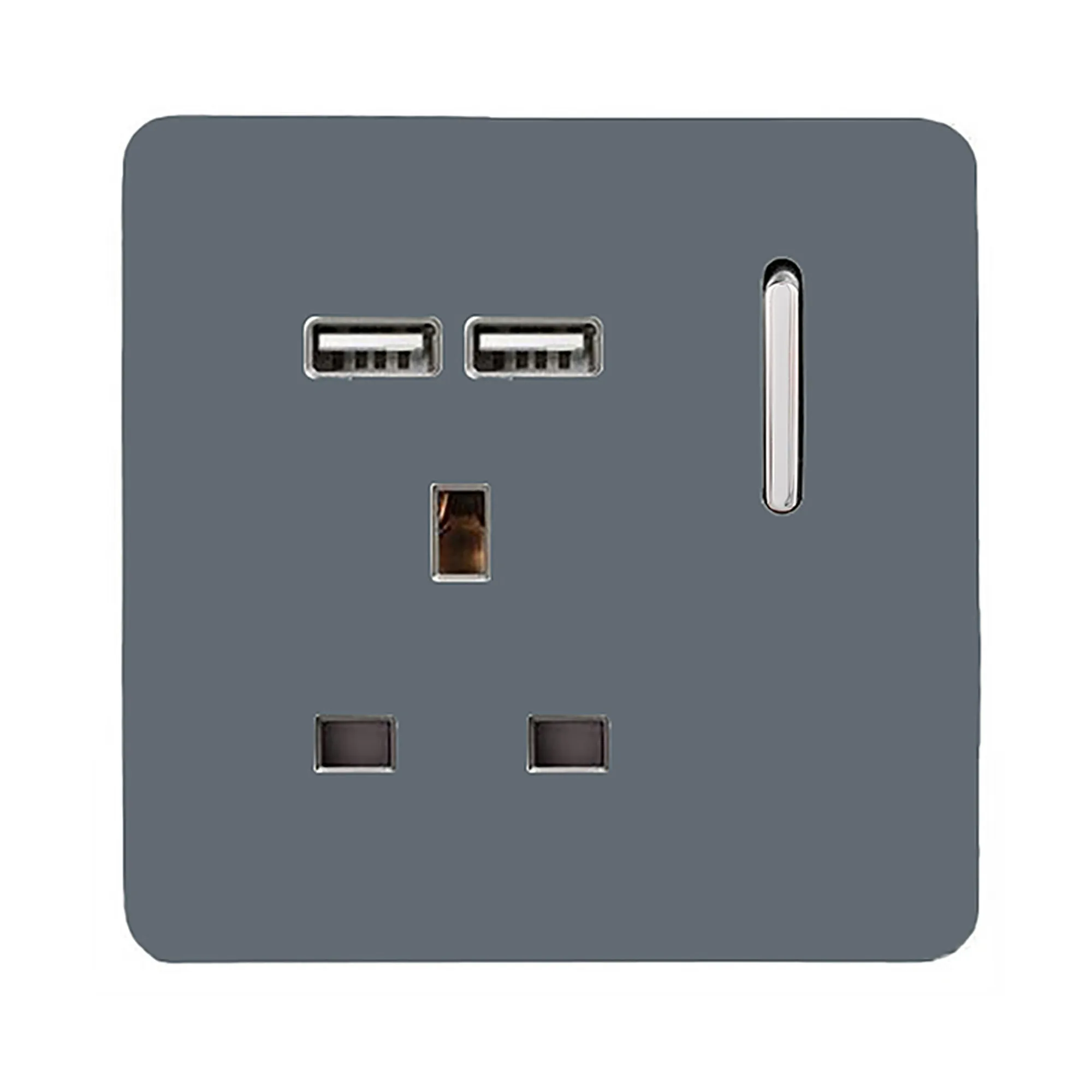 ART-SKT13USBWG  1 Gang 13Amp Switched Single Socket With 2 x USB Warm Grey